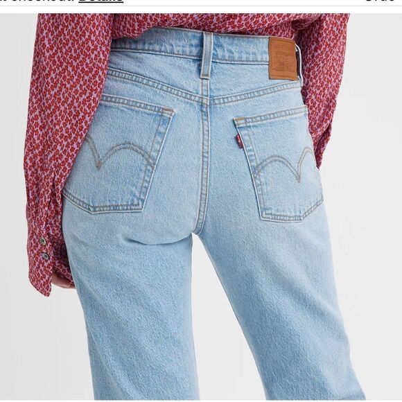 Levi’s Icon Wedgie Cropped Straight Leg High Rise Jean Rigid Denim Light Wash 32 - Picture 4 of 14